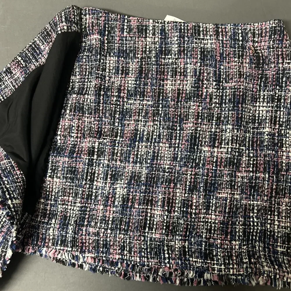 Ann Taylor Loft NWT Tweed Wrap Mini Skirt Size 12 Textured Preppy Chic Classics - Picture 5 of 7